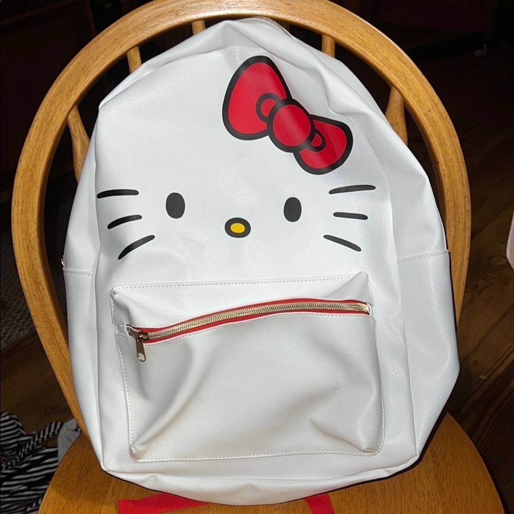 Hello Kitty White Interior Fabric Faux Leather Back to School